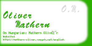 oliver mathern business card